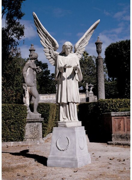 Grand Cathedral Angel On Plinth Sculpture